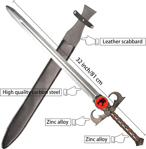 Vista 8 de SV Espada de anime hecha a mano para cosplay, espada mística de tigre-gato, espada mística, espada de presagios, ojo de Thundera/Tygra, varios