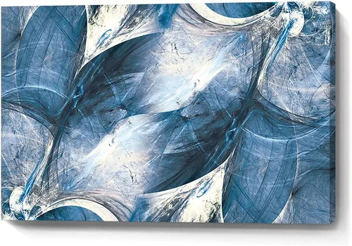 Vista 19 de Lienzo abstracto grande para pared, pinturas artísticas modernas de acuarela, fantasía negra y azul, graffiti colorido sobre fondo blanco