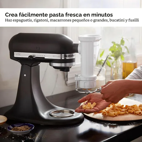 Vista 3 de Accesorio con prensa para pasta gourmet KitchenAid KSMPEXTA con 6 placas de pasta intercambiables