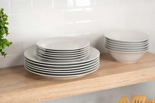 Vista 5 de 10 Strawberry Street Simply White - Plato redondo para ensalada de 7.5 pulgadas, juego de 6
