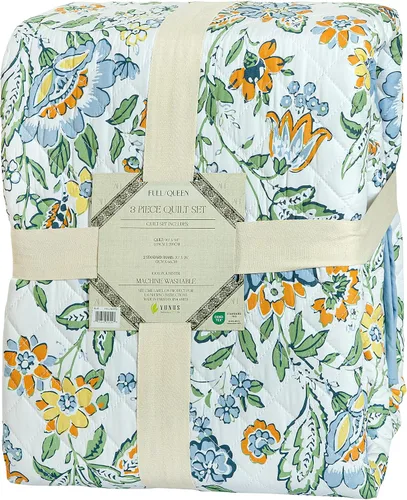 Vista 9 de ROYALE LINENS Juego de edredón de 2 piezas de tamaño individual – Suave y ligero 100% microfibra acolchada – Colcha estampada – Edredón acolchado
