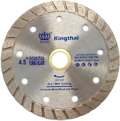 Vista 2 de Kingthai Hoja de diamante de borde Turbo de 4 pulgadas para piedra de mampostería de hormigón, eje de 7/8 "-5/8