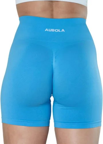 Vista 2 de AUROLA Intensify Pantalones Cortos de Entrenamiento para Mujeres Sin Costuras Fruncidos Cortos Gimnasio Yoga Correr Deporte Ejercicio Activo Fitness
