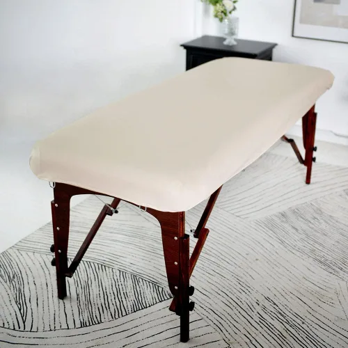 Vista 2 de ARTABLE Protector de cubierta de mesa de masaje de cuero impermeable beige