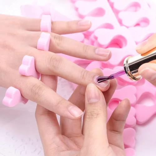 Vista 2 de Emivery 50 separadores de uñas rosadas para manicura y pedicura para mujeres y niñas