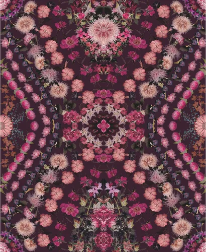 Vista 4 de Mr. Kate Papel tapiz de flores secas Kaleidoscope Peel and Stick, RMK12320RL, rosa, morado