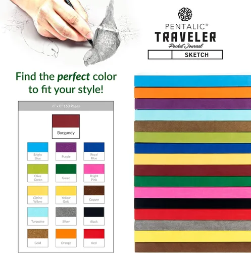 Vista 7 de Cuaderno de bocetos Travelers Dot Grid Pentalic Art, libre de ácidos