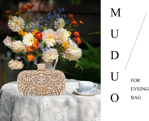 Vista 9 de Bolsos de mano de noche, bolso de mano para mujer, boda, graduación, fiesta, regalo de Navidad y fiesta de Navidad, dorado (G-Gold)