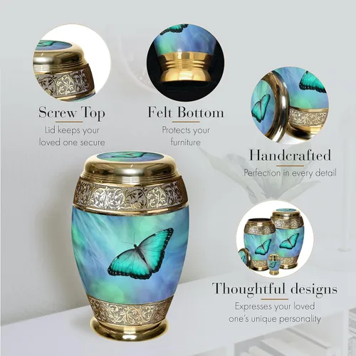 Vista 3 de Urnas de Cremación Conmemorativas para Cenizas Humanas de Adultas Femeninas - Urnas Personalizadas y Decorativas - Urnas Bellamente Hechas a Mano
