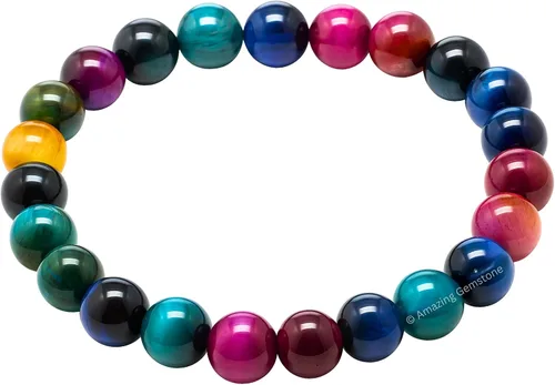 Vista 491 de Amazing Gemstone Crystal Bracelet for Women Men's Gifts - Protection Healing Crystal Bracelet - 8mm Gemstone Beaded Stretchable Bracelet Pulseras
