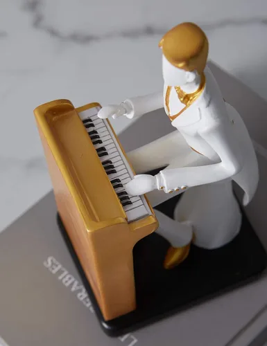 Vista 3 de HAUCOZE Estatua de músico, escultura de piano, decoración musical, regalo para amantes de la música, para estudio, sala de estar, oficina, 10