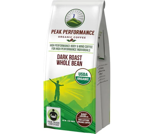 Vista 8 de Peak Performance Café orgánico de altura. Sin pesticidas, Comercio justo, no OMG, lleno de antioxidantes. Frijoles y tierra saludables