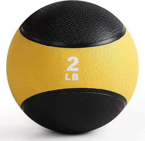 Vista 8 de RitFit Weighted Medicine Ball - Non-Slip Rubber Shell & Dual Texture Grip - Workout Exercise Ball for Core Strength, Balance Training, Coordination