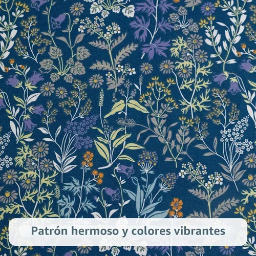 Vista 8 de QSH 100% Sábanas de algodón para cama tamaño Queen - Estampado floral azul de plantas patrón botánico lujoso de algodón estampado floral ropa