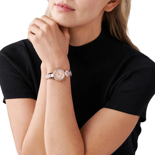 Vista 4 de Michael Kors Mini Parker Reloj multifunción de acero inoxidable, Varios colores, Reloj de cuarzo