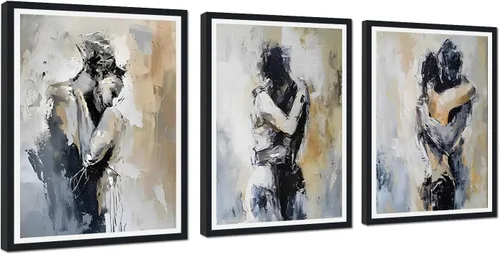 Vista 68 de Novatique 3 piezas de arte de pared sexy en blanco y negro para parejas desnudas, decoración de pared abstracta de amor para mujeres y hombres, arte