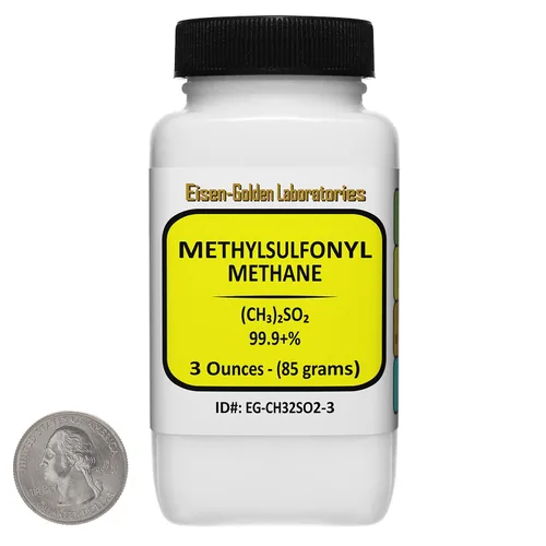 Vista 6 de Metilsulfonil metano [(CH3)2SO2] 99.9+% USP polvo de grado alimenticio 1.1 Lb en tres botellas