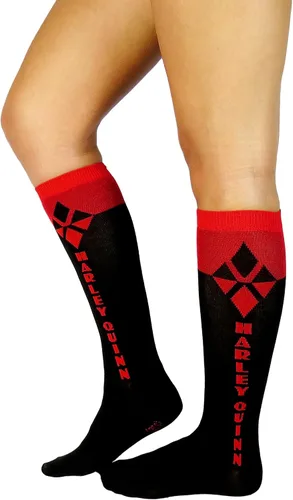 Vista 3 de DC Comics Harley Quinn rodilla alta calcetines (2pares)