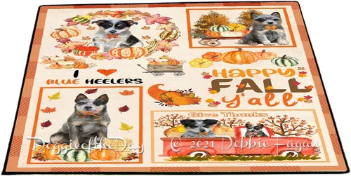 Vista 9 de Doggie of the Day Blue Heeler Dogs Floor Mat - 4th of July Independence Day - Best Dog Doormat - Protector Decor - Unique Portrait Art - Premium