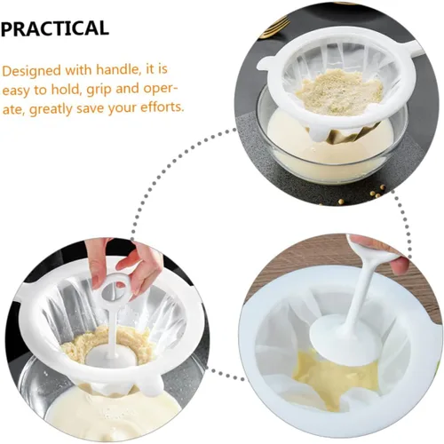 Vista 5 de BESTonZON 2 juegos de colador de malla ultra fina con filtro de malla de barra de prensa para jugo de leche de malla fina colador para uso en cocina