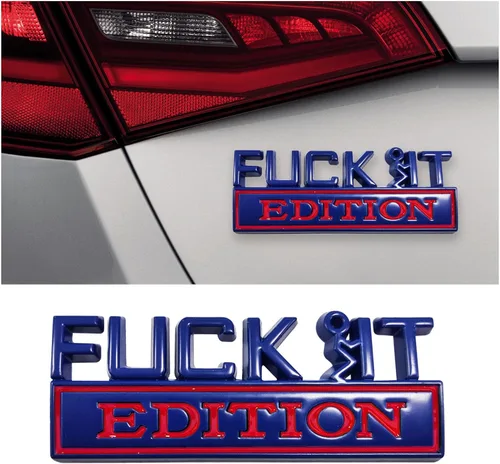 Vista 23 de Dickno Fuck It Edition Emblema para automóvil, calcomanías de decoración de parachoques de auto, calcomanía para guardabarros laterales 3D