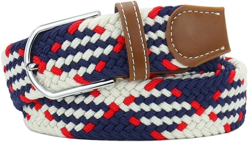 Vista 21 de Mixed Color Woven Stretch Braided Belts for Men and Women Fashion Elastic Belts