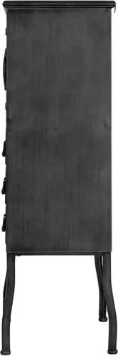 Vista 4 de Creative Co-Op Elegante gabinete de almacenamiento de metal con 3 cajones, negro