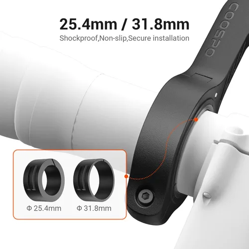 Vista 2 de CooSpo Soporte frontal MT5 para computadora de bicicleta, compatible con Garmin, adaptador de montaje para computadora de bicicleta para manillar