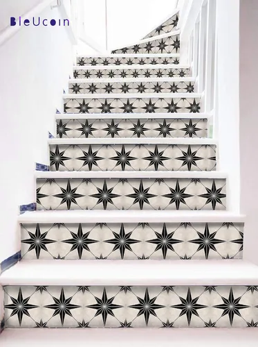 Vista 18 de Stair Riser Strip Vinyl Decal, Amalfi, 5" x 49", Pack of 5