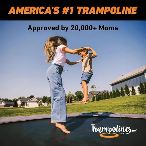 Vista 2 de Avyna Trampolín redondo en el suelo de alta calidad, 15 pies, 14 pies y 12 pies - Trampolín al aire libre para niños y adultos con características