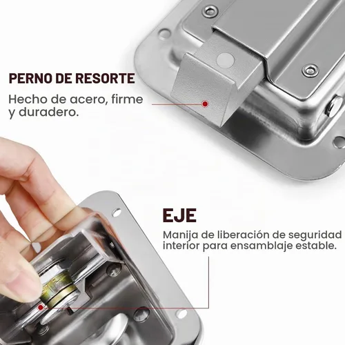 Vista 3 de WINOMO Cerradura de puerta de remolque RV de acero inoxidable, pestillo de paleta de bloqueo resistente con llave para caja de herramientas, RV