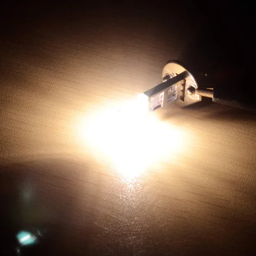 Vista 4 de WinPower Bombilla halógena H1 para faros delanteros, luz blanca cálida súper brillante de 55 W 4300 K, luz antiniebla de haz alto y bajo, lámpara