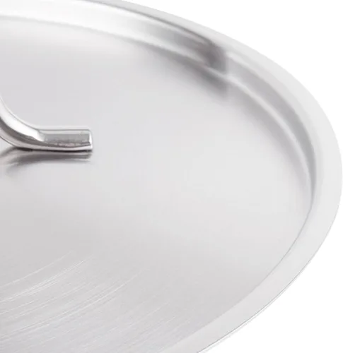 Vista 4 de TrueCraftware -20 cuartos de galón de tapa de cocina de pasta de acero inoxidable de 12-1/2 pulgadas de diámetro x 3/4 pulgadas de grosor: olla