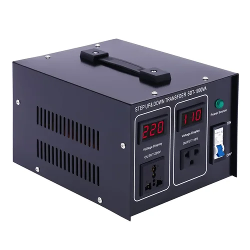 Vista 3 de Transformador elevador de 120 V a 240 V, convertidor de potencia de 1000 W 110 V a 220 V con cable de alimentación de 4.9 pies, inversor