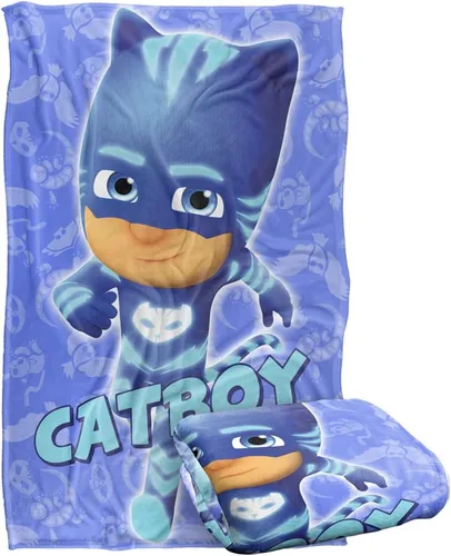 Vista 2 de LOGOVISION PJ Masks - Manta de personaje Catboy para niños, manta sedosa al tacto, 36 x 58 pulgadas