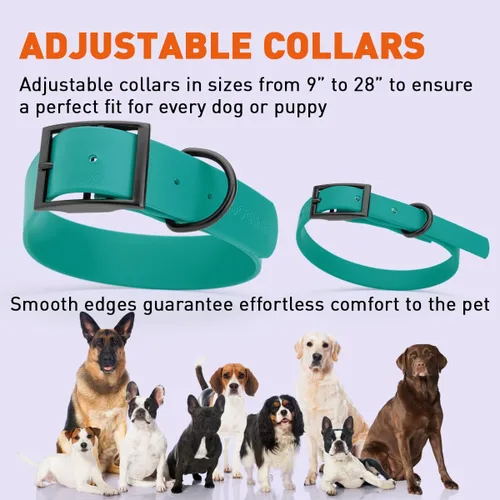 Vista 390 de Dogline Biothane - Collar impermeable para perro con hebilla de liberación rápida, resistente cincha de nailon recubierta con resistente y a prueba