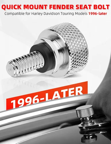 Vista 7 de Amazicha Tornillo de asiento de guardabarros de acero inoxidable, 2 unidades, rosca cromada de 1/4 "-20 compatible con Harley Davidson Touring