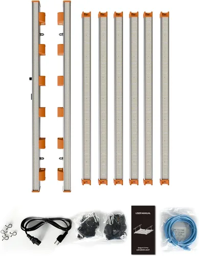 Vista 9 de Luz de crecimiento, luces LED modulares de 720 W para plantas de interior, espectro completo, semillas, semilleros, vegetales, escalables