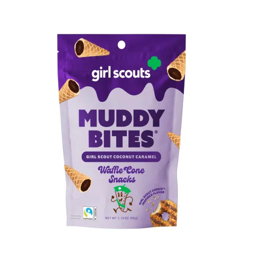 Vista 9 de Muddy Bites - Chocolate Oscuro - Bocados de Cono de Waffle Rellenos Tamaño Bocado para Aperitivo o Postre Hechos con Azúcar de Caña, Kosher