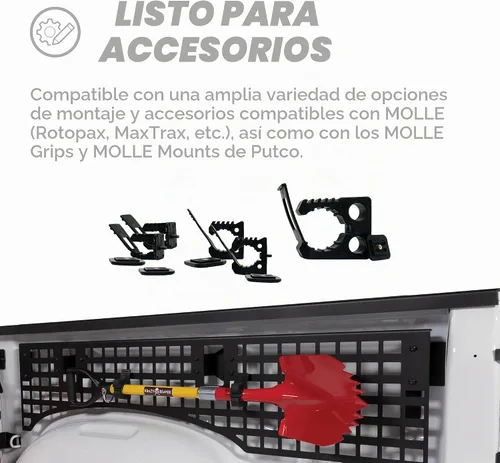 Vista 3 de Putco Panel Molle para portón trasero de caja de camioneta, compatible con camiones Dodge Ram 2500/3500 2019-2026