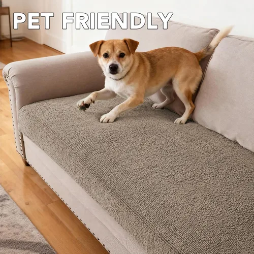 Vista 3 de Turquoize Funda de sofá de chenilla antideslizante para perros, funda gruesa y suave para sofá, fundas de cojín lavables para mascotas, protector