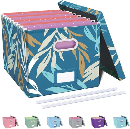 Vista 35 de Oterri Organizador de Archivos, Caja de Archivos, Gabinete de Archivos para Almacenamiento de Carpetas de Archivos Tamaño Carta, Organizador