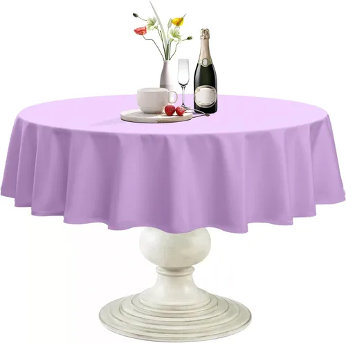 Vista 17 de Softalker Mantel Redondo, Impermeable y Resistente a las Manchas, Mantel de Tela Sin Arrugas, Lavable, Poliéster de 210GSM, Cubierta de Mesa