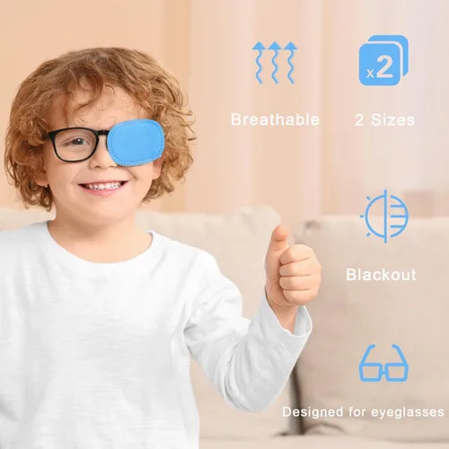 Vista 6 de 12 parches oculares para adultos y niños, parche médico para ojos, tratamiento de ojos perezosos, ambliopía y estrabismo, parche para ojos izquierdo
