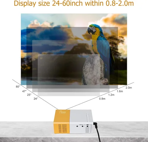 Vista 15 de Mini Proyector, Meer Proyector de Video LCD LED Pico Portátil a Todo Color para Regalo de Niños, Película de Video TV, Juego de Fiesta