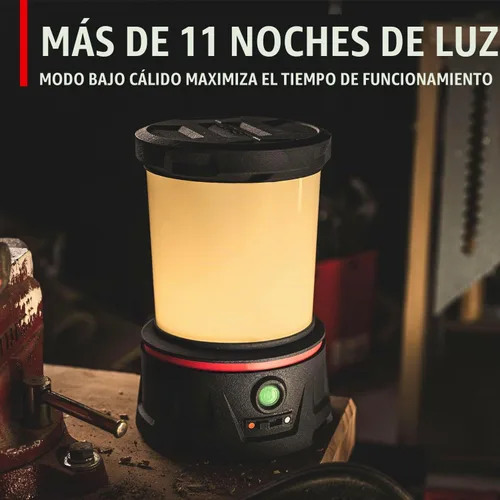 Vista 3 de Coast EAL40R Linterna de camping de emergencia recargable de 2500 lúmenes con modo intermitente rojo, mosquetón, difusor, mango plegable, modo bajo