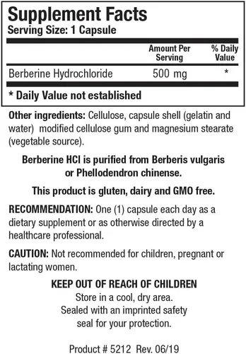 Vista 4 de BIOTICS RESEARCH Berberina HCl 500mg Suplemento Botánico - 90 Cápsulas