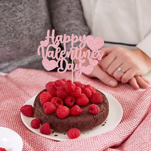 Vista 107 de Ephlyn 24 adornos para cupcakes con purpurina para el día de San Valentín, dulce amor, corazón, día de San Valentín, decoración para cupcakes