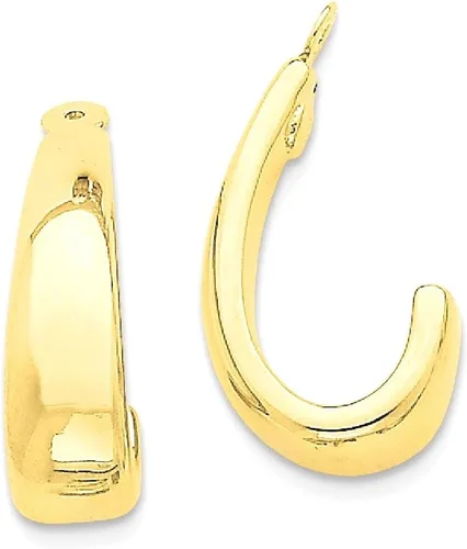 Vista 10 de Pendientes de aro J de oro amarillo de 14 quilates