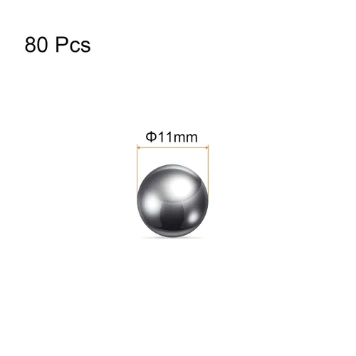 Vista 2 de HARFINGTON 80pcs bolas de precisión 0.433 in diámetro G10 bola de acero cromado para rodamientos, plata